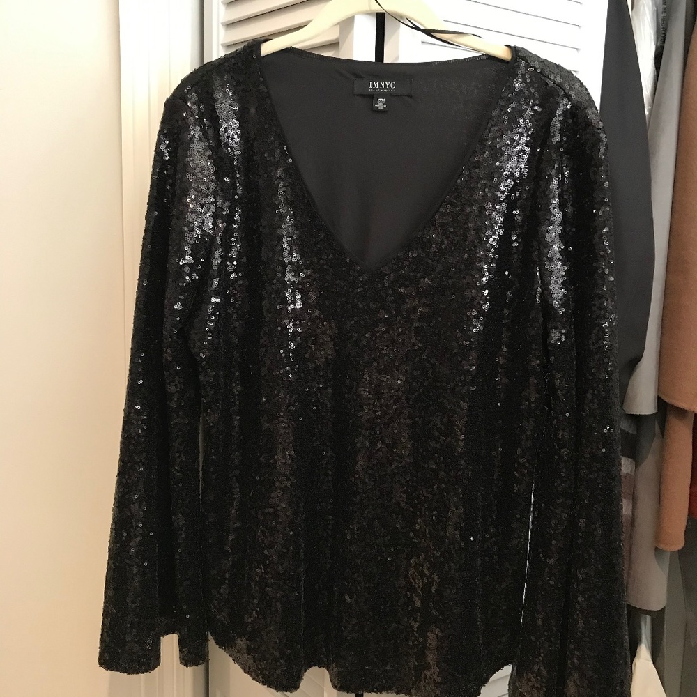 Black Sequin Blouse new